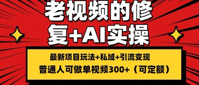 修复老视频的玩法，搬砖+引流的变现(可持久)，单条收益300+【揭秘】-归鹤副业商城