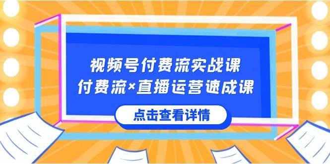 视频号付费流实战课，付费流×直播运营速成课，让你快速掌握视频号核心运营技能-归鹤副业商城