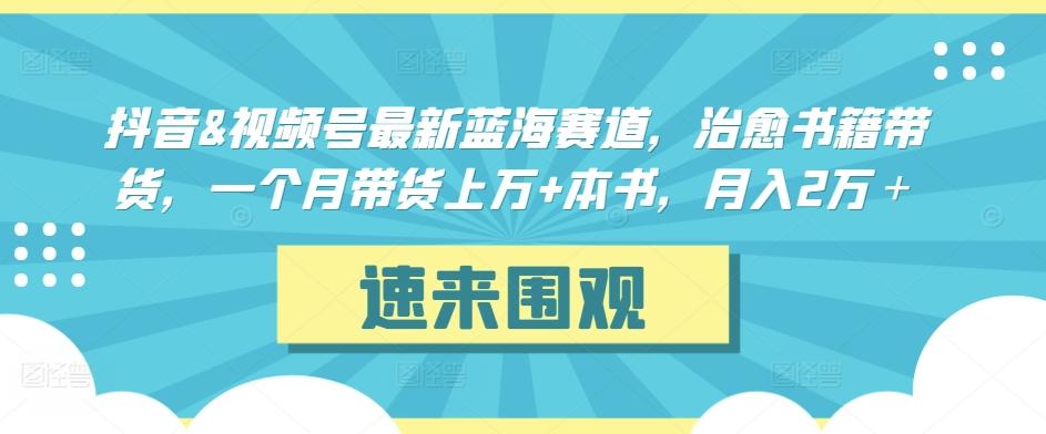 抖音&视频号最新蓝海赛道，治愈书籍带货，一个月带货上万+本书，月入2万＋【揭秘】-归鹤副业商城