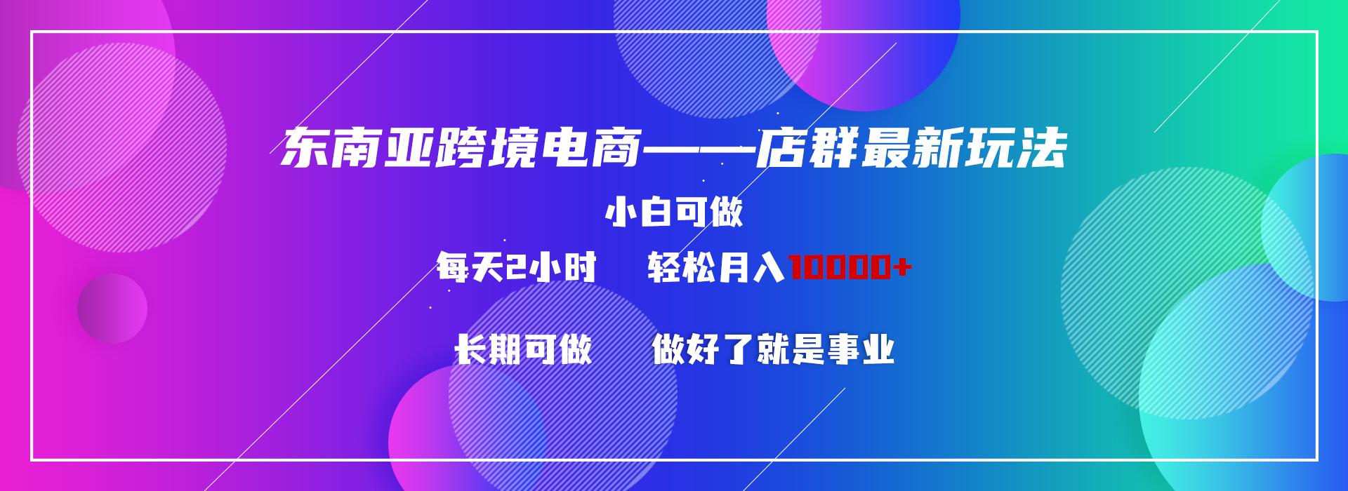 东南亚跨境电商店群新玩法2—小白每天两小时 轻松10000+-归鹤副业商城