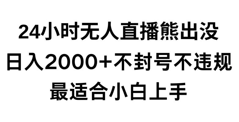 快手24小时无人直播熊出没，不封直播间，不违规，日入2000+，最适合小白上手，保姆式教学【揭秘】-归鹤副业商城