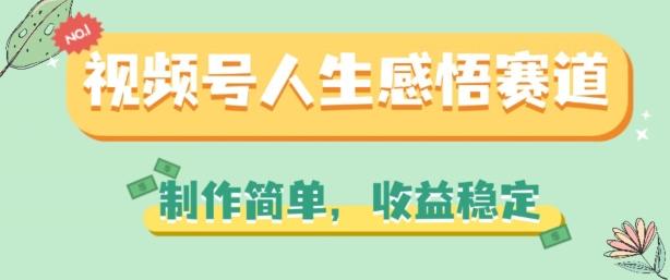 视频号人生感悟赛道，制作简单，收益稳定【揭秘】-归鹤副业商城