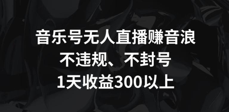 音乐号无人直播赚音浪，不违规、不封号，1天收益300+【揭秘】-归鹤副业商城