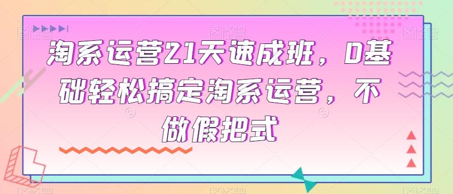 淘系运营21天速成班，0基础轻松搞定淘系运营，不做假把式-归鹤副业商城