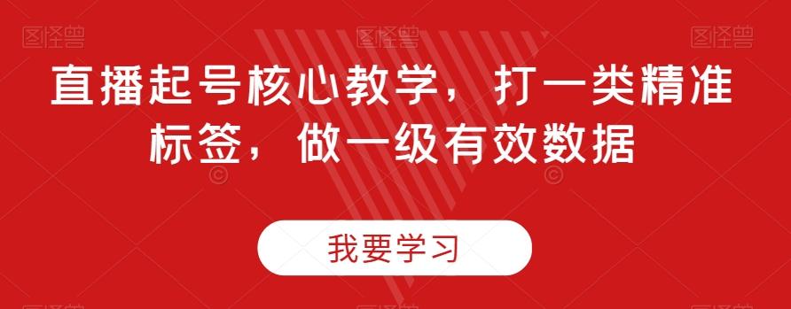 直播起号核心教学，打一类精准标签，做一级有效数据-归鹤副业商城