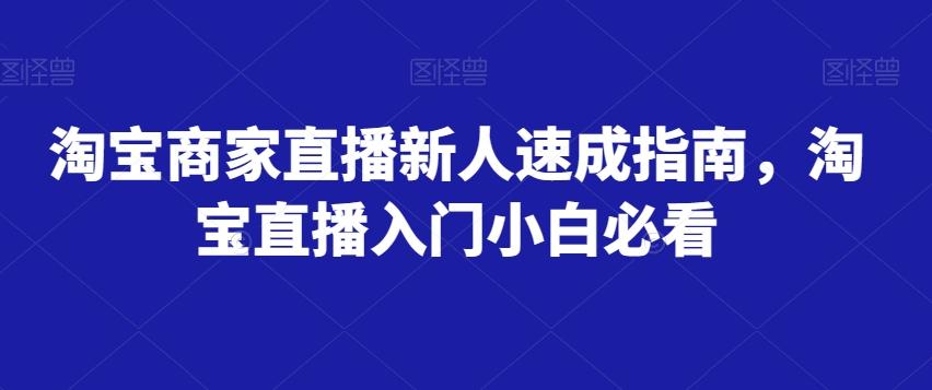 淘宝商家直播新人速成指南，淘宝直播入门小白必看-归鹤副业商城