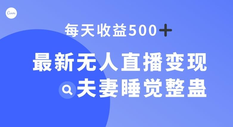 最新无人直播变现，夫妻睡觉整蛊，每天躺赚500+【揭秘】-归鹤副业商城