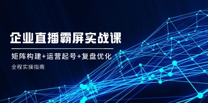 企 业 直 播 霸 屏实战课：矩阵构建+运营起号+复盘优化，全程实操指南-归鹤副业商城