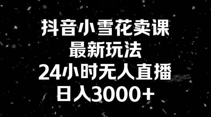 抖音小雪花卖课，24小时无人直播，日入3000+，小白也能轻松操作-归鹤副业商城