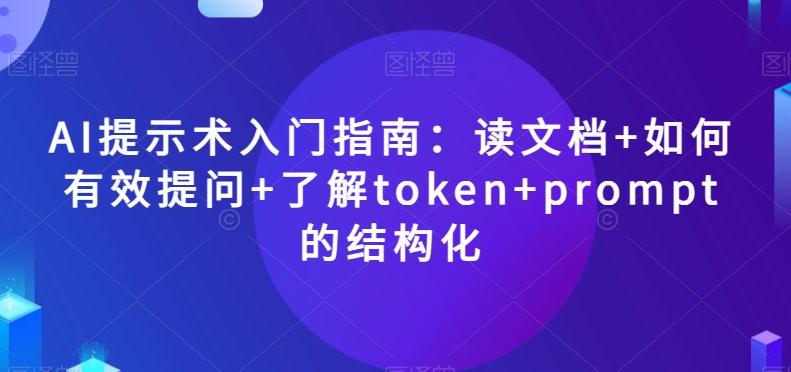 AI提示术入门指南：读文档+如何有效提问+了解token+prompt的结构化【揭秘】-归鹤副业商城