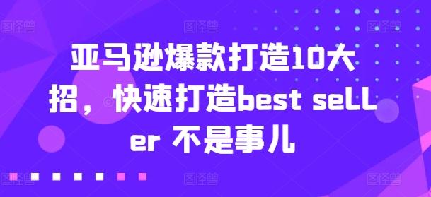 亚马逊爆款打造10大招，快速打造best seller 不是事儿-归鹤副业商城