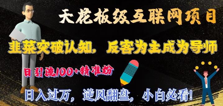 天花板级互联网项目，韭菜突破认知，反客为主成为导师，日引流100+精准粉-归鹤副业商城