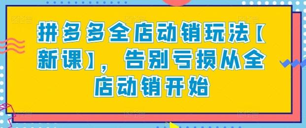 拼多多全店动销玩法【新课】，告别亏损从全店动销开始-归鹤副业商城