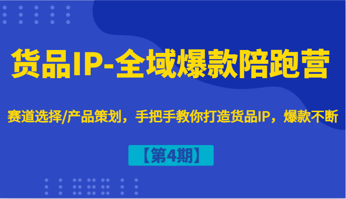 货品IP-全域爆款陪跑营【第4期】赛道选择/产品策划，手把手教你打造货品IP，爆款不断-归鹤副业商城