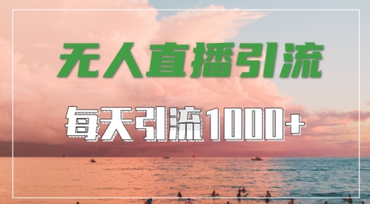 抖音快手视频号全平台通用，无人直播引流法，超暴力引流1000+高质量精准创业粉【揭秘】-归鹤副业商城