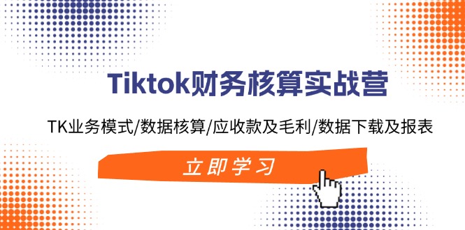 Tiktok财务核算实战营：TK业务模式/数据核算/应收款及毛利/数据下载及报表-归鹤副业商城