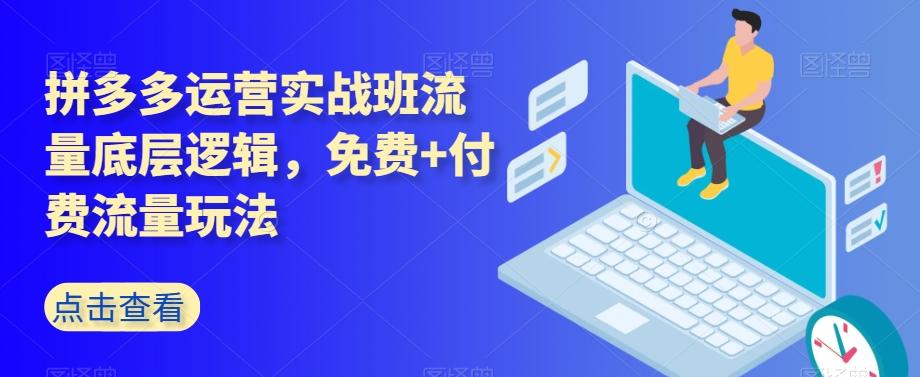 拼多多运营实战班流量底层逻辑，免费+付费流量玩法-归鹤副业商城