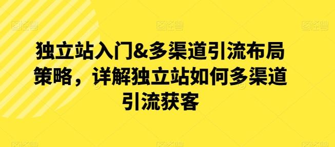 独立站入门&多渠道引流布局策略，详解独立站如何多渠道引流获客-归鹤副业商城