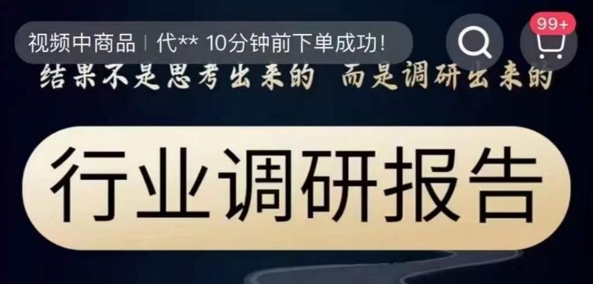 行业调研报告，结果不是思考出来的而是调研出来的-归鹤副业商城