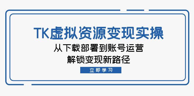 TK虚拟资料变现实操：从下载部署到账号运营，解锁变现新路径-归鹤副业商城