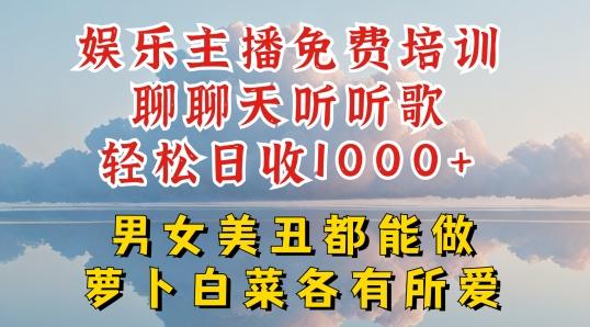 娱乐主播免费培训聊聊天听听歌轻松日收1K+，男女美丑都能做萝卜白菜各有所爱【揭秘】-归鹤副业商城