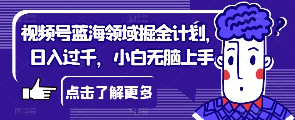 视频号蓝海领域掘金计划，日入过千，小白无脑上手【揭秘】-归鹤副业商城