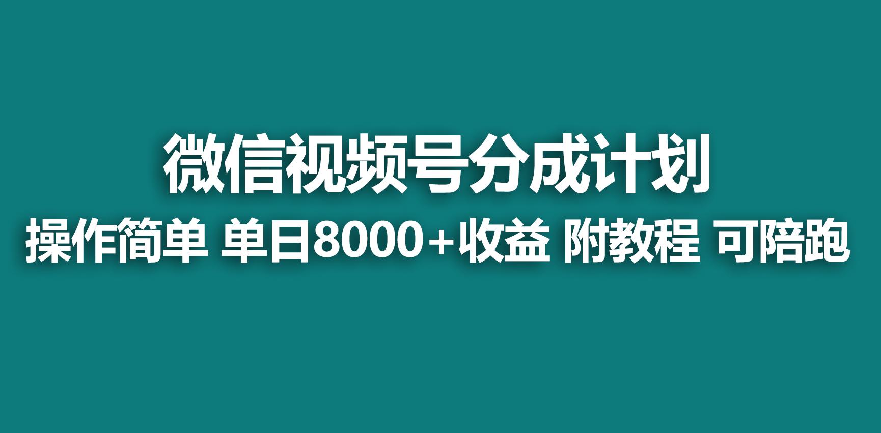 【蓝海项目】视频号分成计划，快速开通收益，单天爆单8000+，送玩法教程-归鹤副业商城