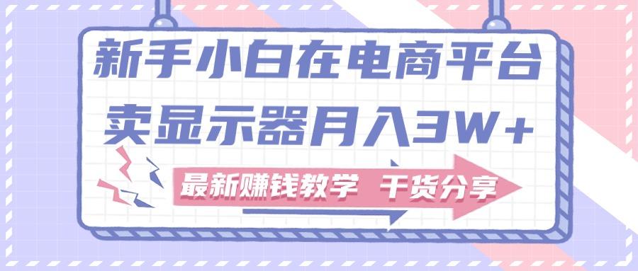 新手小白如何做到在电商平台卖显示器月入3W+，最新赚钱教学干货分享-归鹤副业商城