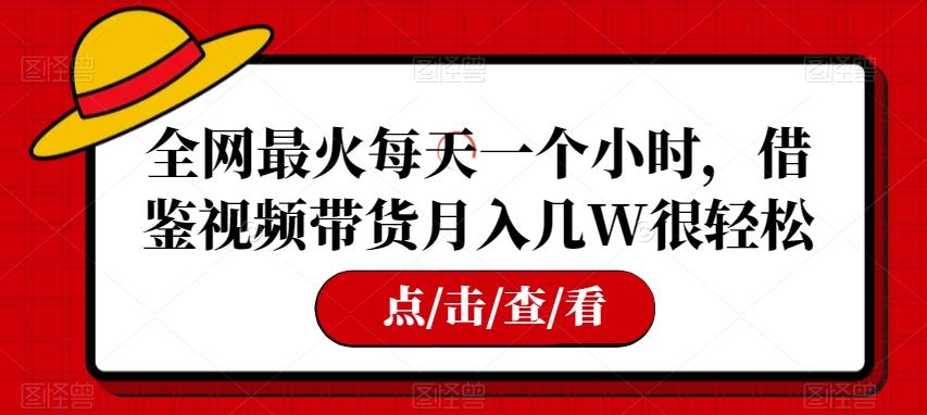 全网最火每天一个小时，借鉴视频带货月入几W很轻松【揭秘】-归鹤副业商城