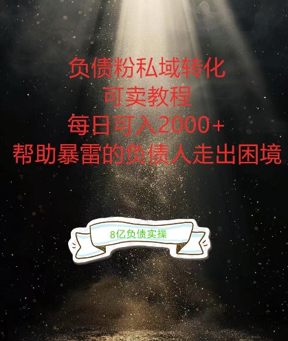 负债粉掘金计划，帮助负债者解决问题，债务规划，债务重组，最好的变现方式【揭秘】-归鹤副业商城