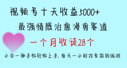 十天收益5000+，多平台捞金，视频号情感治愈漫剪，一个月收徒28个，小白一部手机轻松上手【揭秘】-网创资源