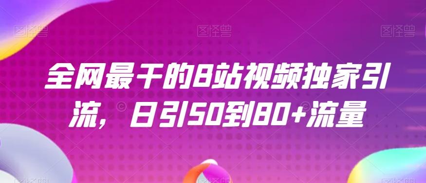 全网最干的B站视频独家引流，日引50到80+流量【揭秘】-归鹤副业商城