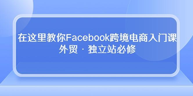 在这里教你Facebook跨境电商入门课，外贸·独立站必修-归鹤副业商城