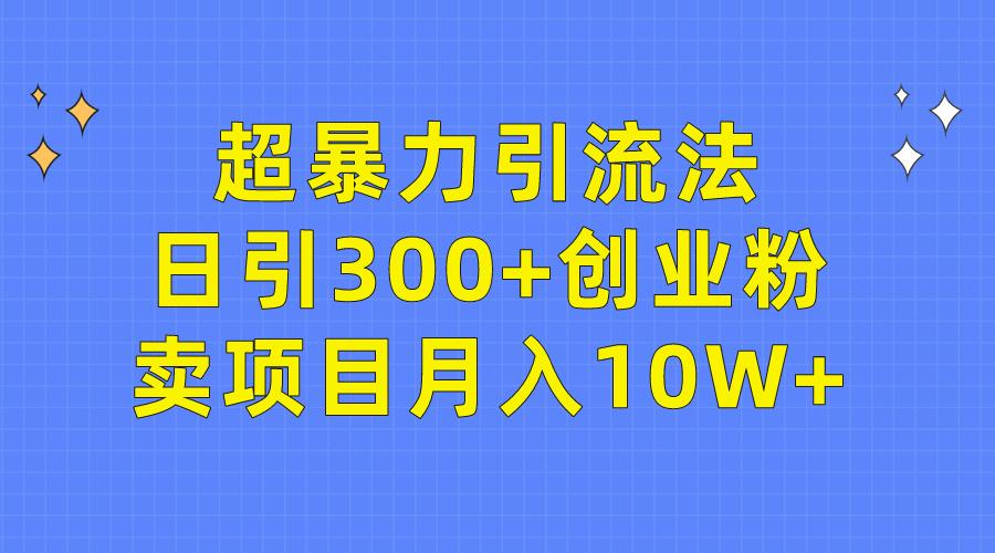 (9954期)超暴力引流法，日引300+创业粉，卖项目月入10W+-归鹤副业商城