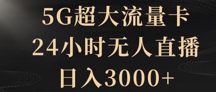 5G超大流量卡，24小时无人直播，日入3000+【揭秘】-归鹤副业商城