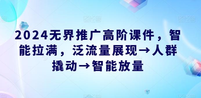 2024无界推广高阶课件，智能拉满，泛流量展现→人群撬动→智能放量-归鹤副业商城