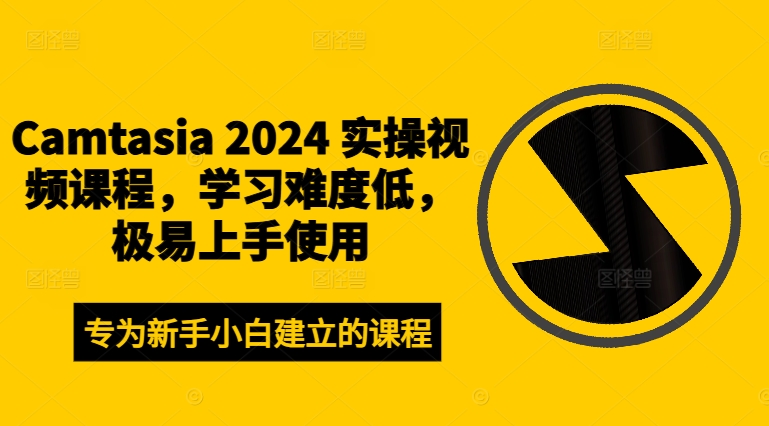 Camtasia 2024 实操视频课程，学习难度低，极易上手使用-归鹤副业商城