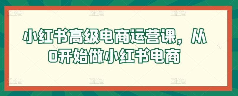 小红书高级电商运营课，从0开始做小红书电商-归鹤副业商城