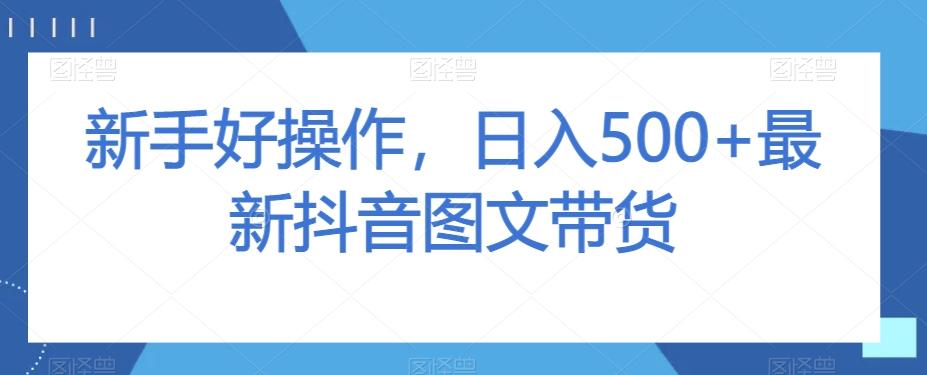 新手好操作，日入500+最新抖音图文带货【揭秘】-归鹤副业商城