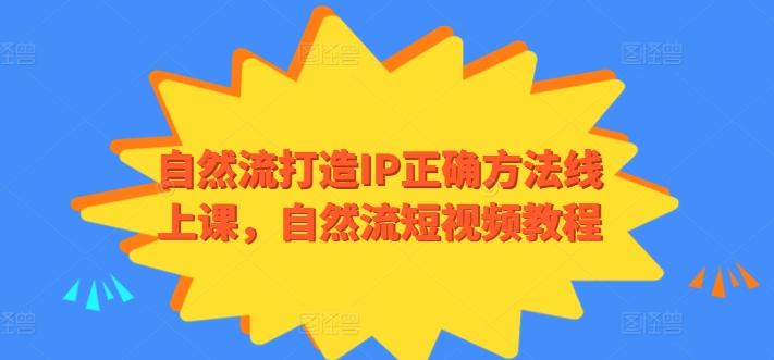 自然流打造IP正确方法线上课，自然流短视频教程-归鹤副业商城