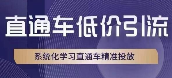 直通车低价引流课，系统化学习直通车精准投放-归鹤副业商城