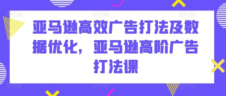 亚马逊高效广告打法及数据优化，亚马逊高阶广告打法课-归鹤副业商城