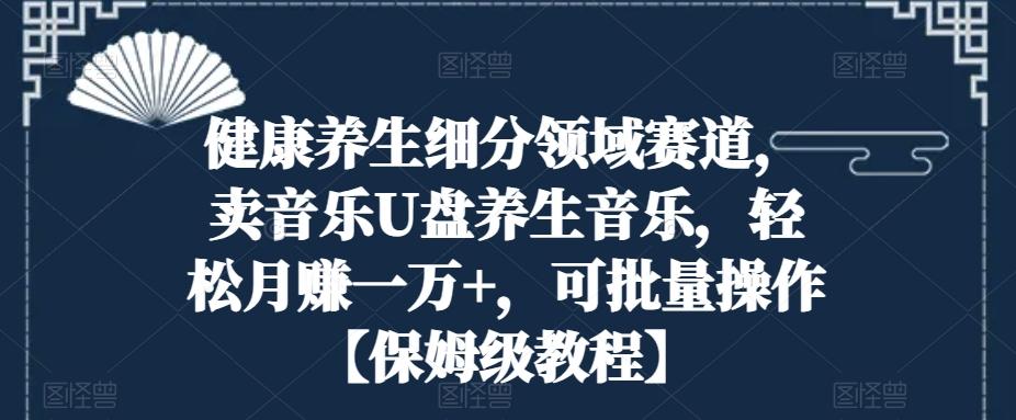 健康养生细分领域赛道，卖音乐U盘养生音乐，轻松月赚一万+，可批量操作【保姆级教程】-归鹤副业商城