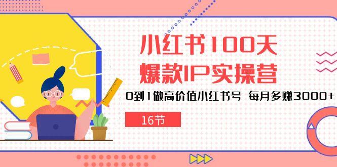 小红书100天-爆款IP实操营，0到1做高价值小红书号 每月多赚3000+(16节-归鹤副业商城