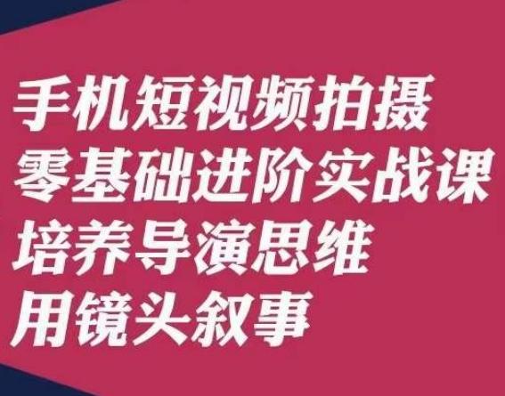 手机短视频拍摄零基础进阶实战课，培养导演思维用镜头叙事唐先生-网创资源