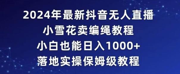 2024年抖音最新无人直播小雪花卖编绳项目，小白也能日入1000+落地实操保姆级教程【揭秘】-归鹤副业商城