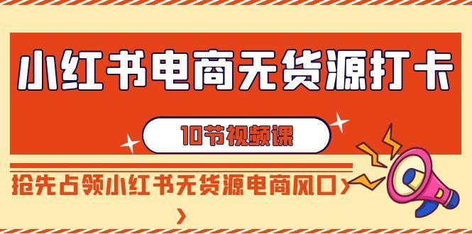 小红书电商无货源打卡，抢先占领小红书无货源电商风口(10节课)-网创资源