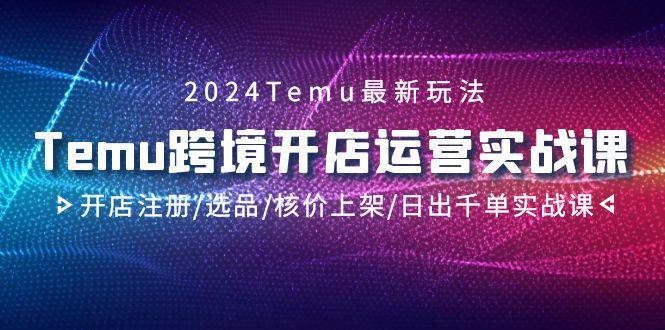 2024Temu跨境开店运营实战课，开店注册/选品/核价上架/日出千单实战课-归鹤副业商城