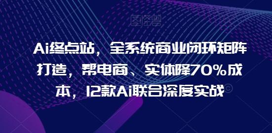 Ai终点站，全系统商业闭环矩阵打造，帮电商、实体降70%成本，12款Ai联合深度实战-归鹤副业商城