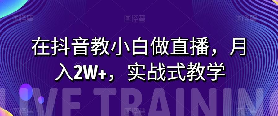 在抖音教小白做直播，月入2W+，实战式教学【揭秘】-归鹤副业商城